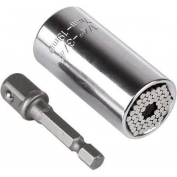 Universele dopsleutel - 7/19 mm 3-8'' inclusief boormachine adapter