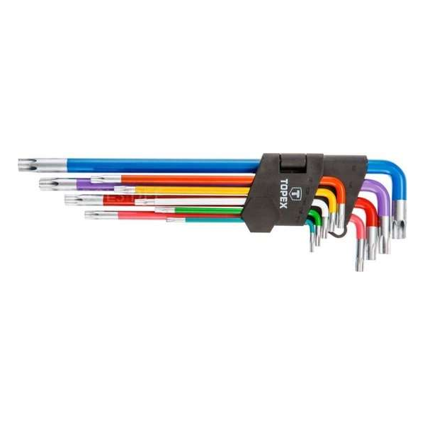 TOPEX torx set gekleurd t10-t50 TOPEX torx set gekleurd t10-t50