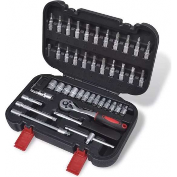 VidaXL 45-delige Doppenset 1/4 Inch - Inclusief Ratel Met Snelspanner