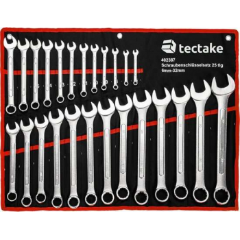 TecTake - 25 delige steeksleutel set ringsleutel set - rood - 402387