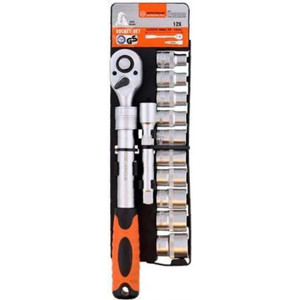 Werckmann ratchet and socket set / Ratel- en doppenset , 12 delig Werckmann ratchet and socket set / Ratel- en doppenset , 12 delig