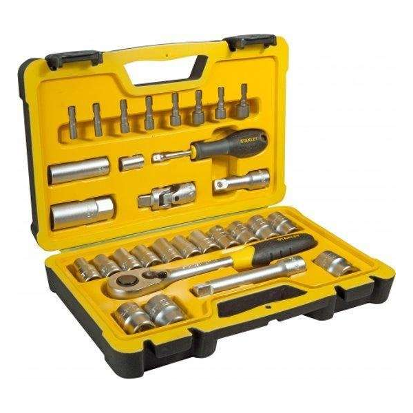 Stanley Dopsleutelset 1/2" 30-delig (chroom satijn) (M) Stanley Dopsleutelset 1/2" 30-delig (chroom satijn) (M)