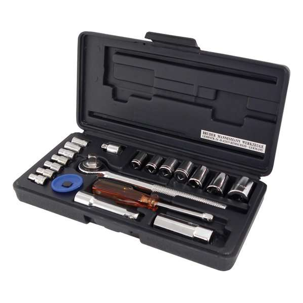 Brüder Mannesmann M 206 Dopsleutelset Metrisch 1/4 (6.3 mm), 3/8 (10 mm) 20-delig Brüder Mannesmann M 206 Dopsleutelset Metrisch 1/4 (6.3 mm), 3/8 (10 mm) 20-delig