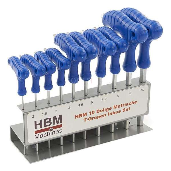 HBM 10 Delige Metrische T-Grepen Inbus Set HBM 10 Delige Metrische T-Grepen Inbus Set