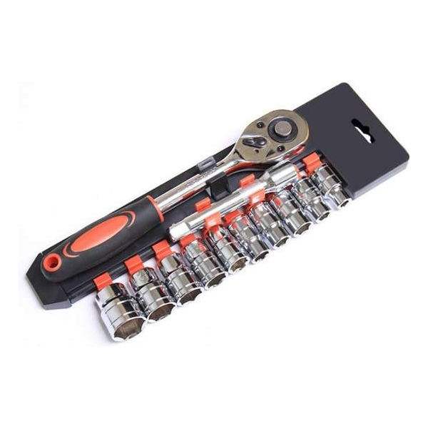 DW4Trading® 12 delige 1/4" metrische doppen set met ratel en verlengstuk 4-13mm DW4Trading® 12 delige 1/4" metrische doppen set met ratel en verlengstuk 4-13mm