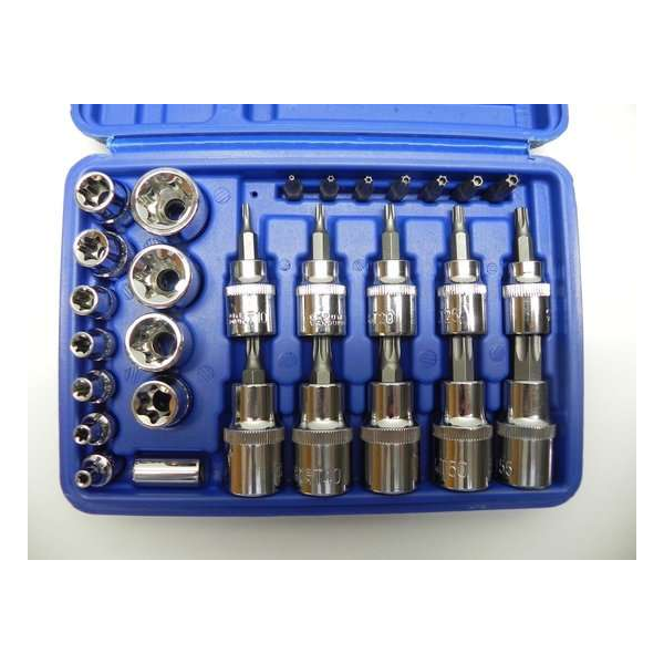 Torx doppenset 1/4", 3/8"inch en 1/2" 29-delig Torx doppenset 1/4", 3/8"inch en 1/2" 29-delig