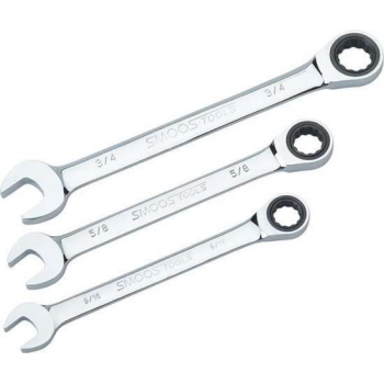 Smoos® Ringratelsleutelset met Engelse maatvoering 8-delig