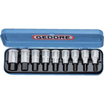 "Gedore dopsleutel-schroevendraaierset 1/2" 9-delig IN 19 PM 5-17mm"