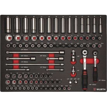 WURTH , SYSTEEMASSORTIMENT 8.4.1, DOPSLEUTEL 3/8 + 1/4 INCH