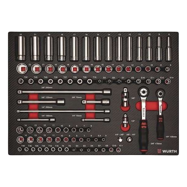 WURTH , SYSTEEMASSORTIMENT 8.4.1, DOPSLEUTEL 3/8 + 1/4 INCH WURTH , SYSTEEMASSORTIMENT 8.4.1, DOPSLEUTEL 3/8 + 1/4 INCH