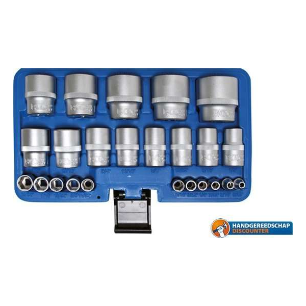 Doppenset engels/ inch 1/4" + 1/2" aansluiting 24 delig, BGS 2246 Doppenset engels/ inch 1/4" + 1/2" aansluiting 24 delig, BGS 2246