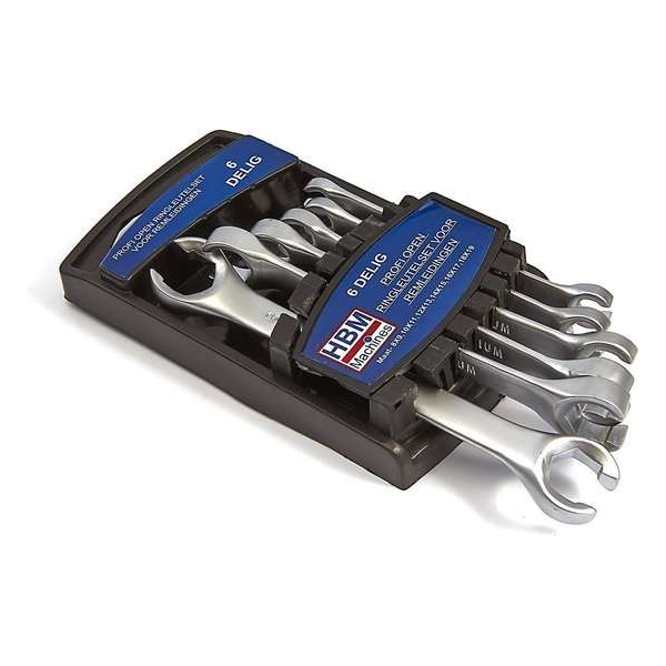 6 Delige Open Ringsleutelset Voor Remleidingen 8 - 19 mm 6 Delige Open Ringsleutelset Voor Remleidingen 8 - 19 mm