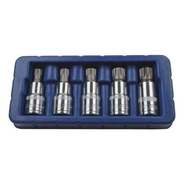 Spline/ veeltand doppenset 1/2" 5-delig Spline/ veeltand doppenset 1/2" 5-delig