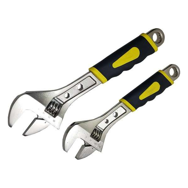 Set Baco sleutel moersleutel soft grip 10" 250mm & 12"/ 300mm gehard staal tot 35mm Set Baco sleutel moersleutel soft grip 10" 250mm & 12"/ 300mm gehard staal tot 35mm