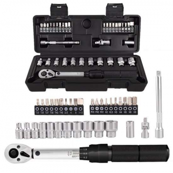35 in 1 Huishoudelijke Verstelbare Steeksleutel Dopsleutel Tool Kit 2-20Nm 1/4 Preset Professionele Momentsleutel Sets Fiets Fix