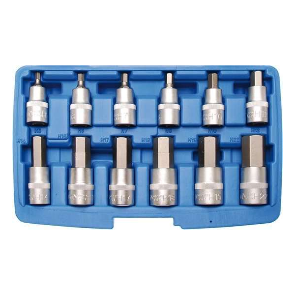 Inbus doppenset - binnen 6 kant 1/2" 5-22 mm 12 delig, BGS 5052 Inbus doppenset - binnen 6 kant 1/2" 5-22 mm 12 delig, BGS 5052