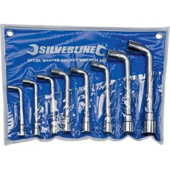 Silverline Haakse Pijpsleutel Set 8 t/m19 mm. - 8 Delig