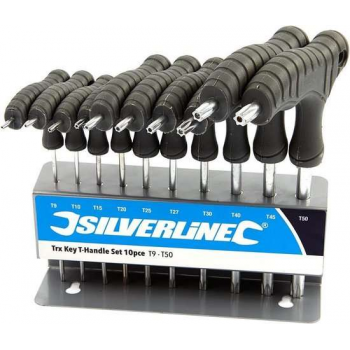 Silverline 10 Delige T-greep Torx Sleutel Set