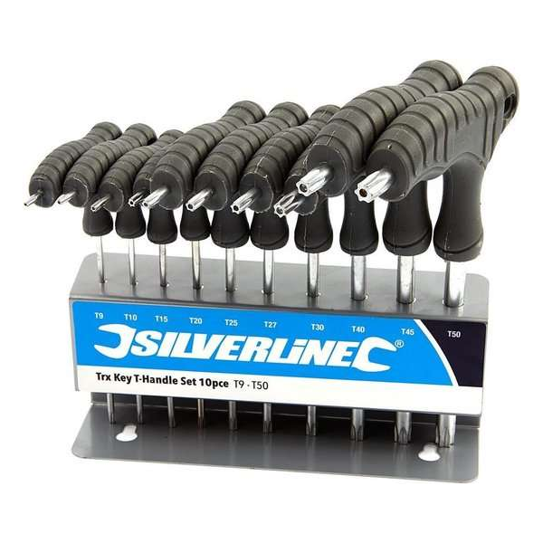 Silverline 10 Delige T-greep Torx Sleutel Set Silverline 10 Delige T-greep Torx Sleutel Set