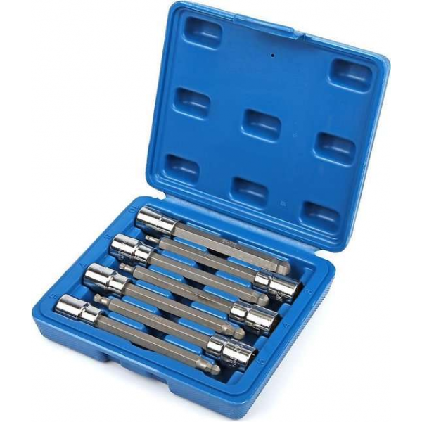 HBM 7 Delige Profi 3/8” Lange inbus Doppenset 3 – 10 mm met Kogelkop HBM 7 Delige Profi 3/8” Lange inbus Doppenset 3 – 10 mm met Kogelkop
