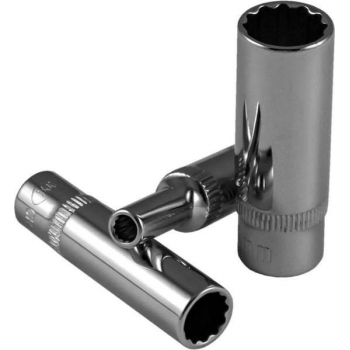 JBM Tools |  12-KANT LANGE DOP 6MM (50MML) MET EEN VERDIEPING 1/4 " - VERCHROOMD