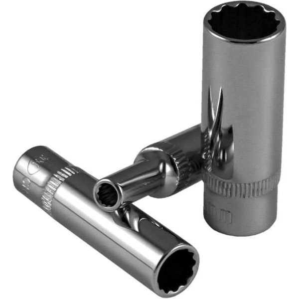 JBM Tools | 12-KANT LANGE DOP 6MM (50MML) MET EEN VERDIEPING 1/4 " - VERCHROOMD JBM Tools | 12-KANT LANGE DOP 6MM (50MML) MET EEN VERDIEPING 1/4 " - VERCHROOMD