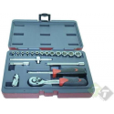 Ratelset, Doppendoos, 1/4 duims aansluiting, 19 delig, Doppenset
