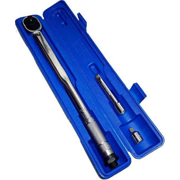 Zware ratel momentsleutel ratelkop 28 - 210 Nm, 1/2" Aandrijving met 3/4 verloop adapter.