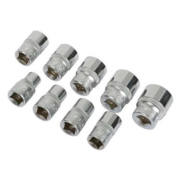 Silverline 3/8 metrische doppen set 9 st. 8 - 19 mm