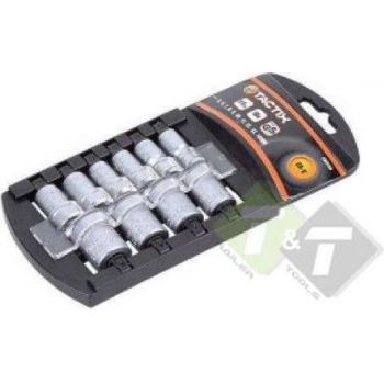 Doppenset, 1/4 duims aansluiting, 10 delig, Doppenset, Tactix