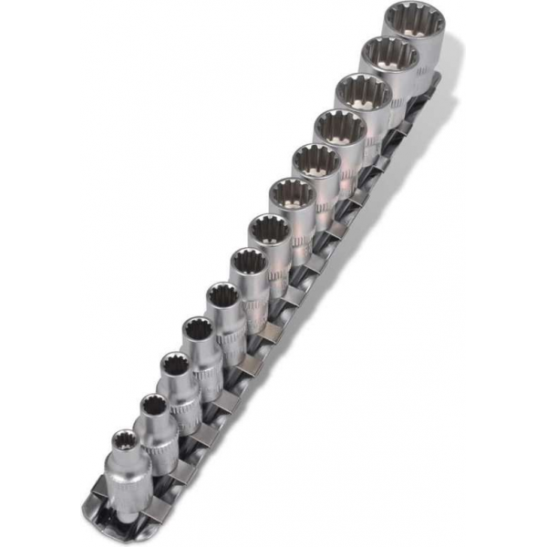 vidaXL Dopsleutel set veeltand met clip strip (13 stuks) vidaXL Dopsleutel set veeltand met clip strip (13 stuks)