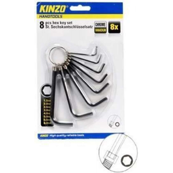 Kinzo Inbussleutelset 8 delig ring Kinzo Inbussleutelset 8 delig ring