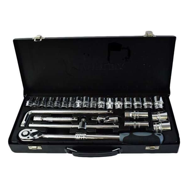 Doppenset met uitschuifbare ratel 1/2" 26-delig Doppenset met uitschuifbare ratel 1/2" 26-delig