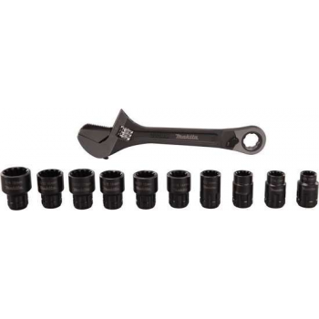 Makita Verstelbare moersleutel/pijptang/ratel 6-GL 14-delige set