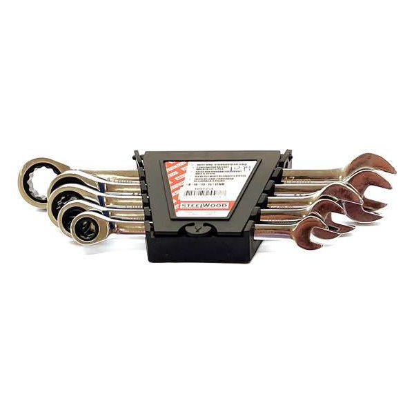 Steelwood Ringratel / steeksleutelset - 5-delig – 8, 10, 13, 15 en 17mm Steelwood Ringratel / steeksleutelset - 5-delig – 8, 10, 13, 15 en 17mm