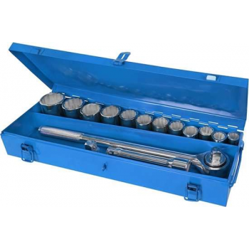 Silverline Doppenset 3/4" - 22 t/m 46 mm. T-staaf, 200 mm. verlengstuk - 15 Delig