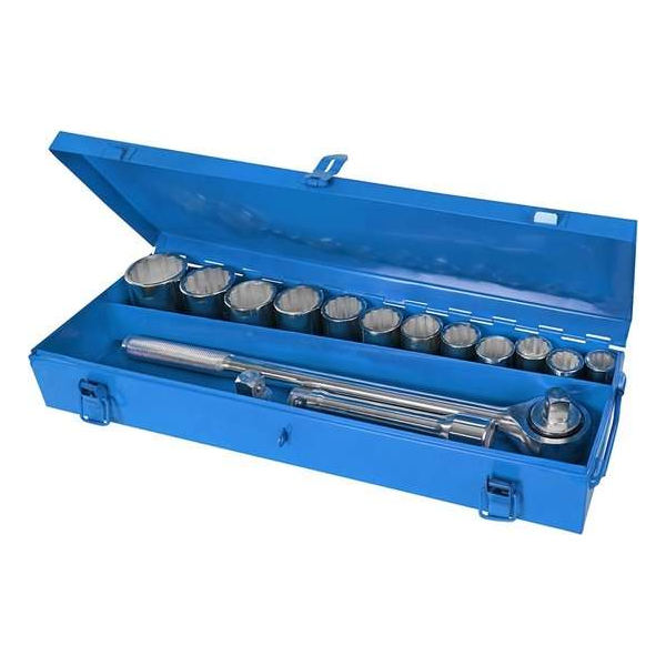 Silverline Doppenset 3/4" - 22 t/m 46 mm. T-staaf, 200 mm. verlengstuk - 15 Delig Silverline Doppenset 3/4" - 22 t/m 46 mm. T-staaf, 200 mm. verlengstuk - 15 Delig
