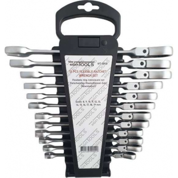 WEBER TOOLS - Professionele ringratelsleutel set flexibel 12-delig mat chroom