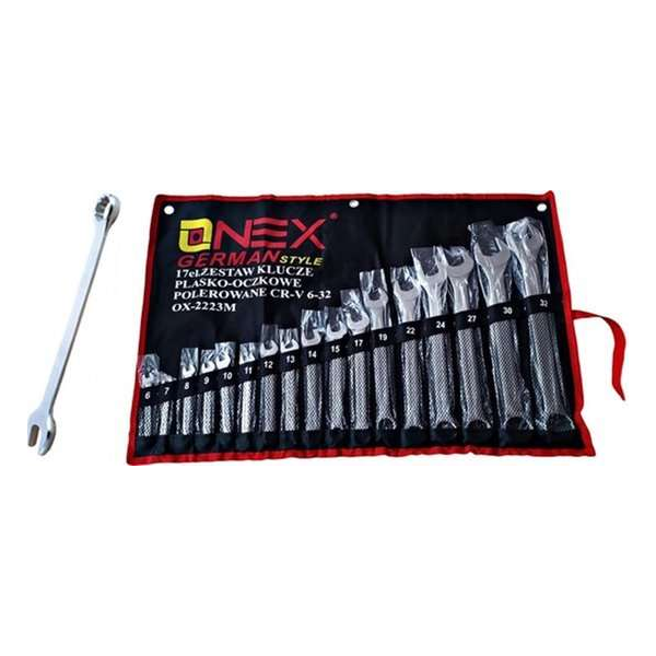 Onex Ring-Steeksleutelset 17-delig 6-32mm - Chroom Vanadium Staal Onex Ring-Steeksleutelset 17-delig 6-32mm - Chroom Vanadium Staal