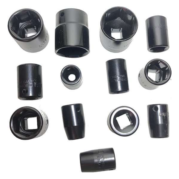 Impact 1/2" krachtdoppen set 13 delig Kracht doppen voor slagmoersleutel 10 - 32mm Impact 1/2" krachtdoppen set 13 delig Kracht doppen voor slagmoersleutel 10 - 32mm