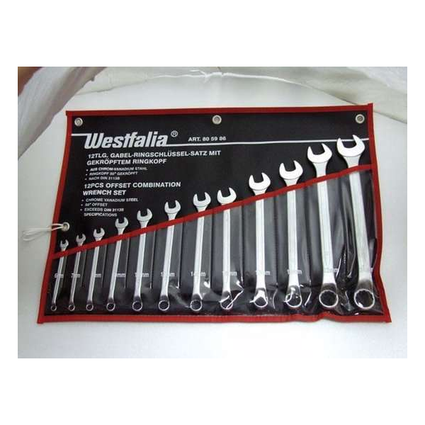 Westfalia Steek- en ringsleutel set, 12-delig Westfalia Steek- en ringsleutel set, 12-delig