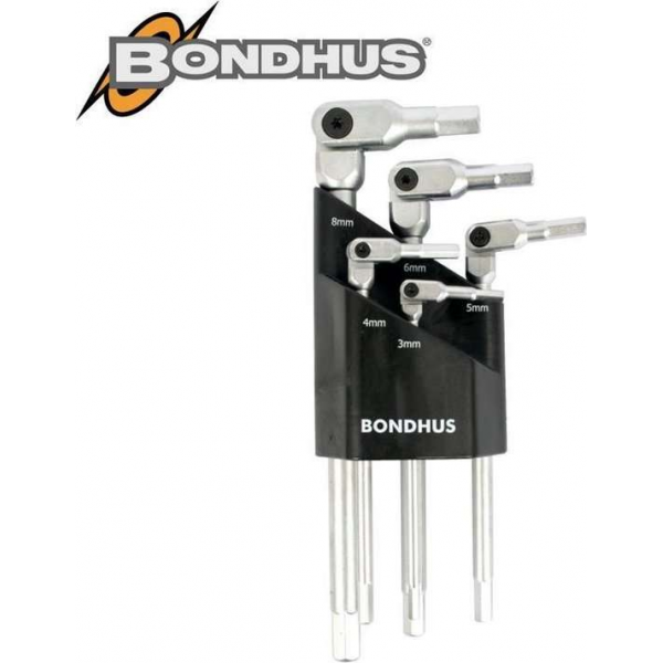 Bondhus HexPro set scharnier inbussleutels 3/4/5 6/8mm in Bondhex houder Bondhus HexPro set scharnier inbussleutels 3/4/5 6/8mm in Bondhex houder