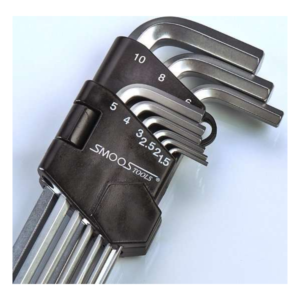 Smoos® Inbussleutel set 9-delig met kogelkop - Staal - Zilver Smoos® Inbussleutel set 9-delig met kogelkop - Staal - Zilver