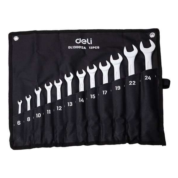 Combinatiesleutelsets 12-delig - met etui - Deli Tools EDL130012A Combinatiesleutelsets 12-delig - met etui - Deli Tools EDL130012A