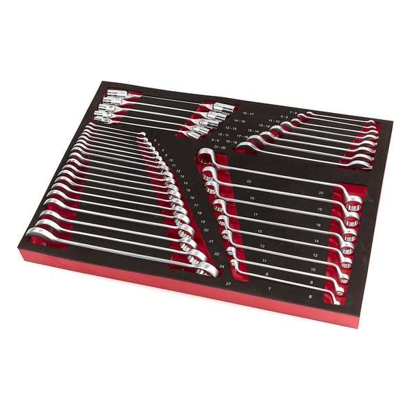 40 Delige Steeksleutel, Ringsleutel en Cardansleutelset Foam Inlay 40 Delige Steeksleutel, Ringsleutel en Cardansleutelset Foam Inlay