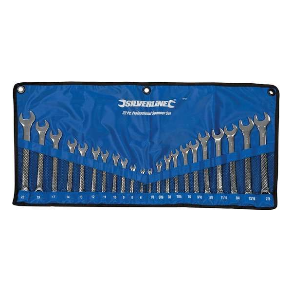 "Silverline 22-delige steekringsleutel set 6 - 22 mm en 1/4 - 7/8"" "Silverline 22-delige steekringsleutel set 6 - 22 mm en 1/4 - 7/8""