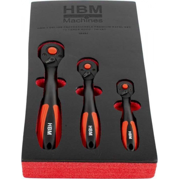 3 Delige Professionele Premium Ratelset 72 Tands Rood / Zwart 3 Delige Professionele Premium Ratelset 72 Tands Rood / Zwart