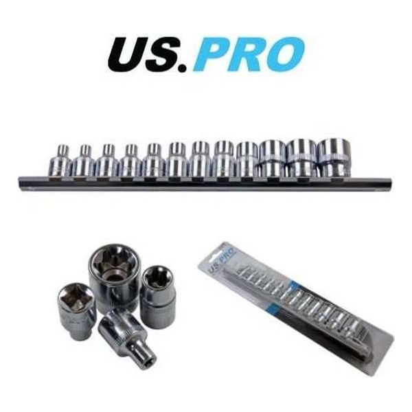 Torx uitwendig doppenset 3/8" 12-delig Torx uitwendig doppenset 3/8" 12-delig