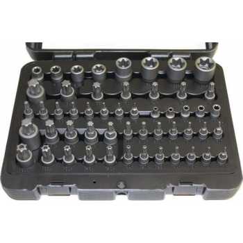 Uitgebreide Torx doppenset met in- en uitwendige torx, 52 delig, Normex