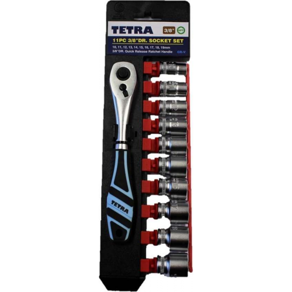 TETRA Dopsleutelset 3/8 11-delig TETRA Dopsleutelset 3/8 11-delig